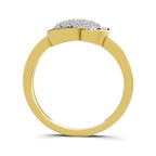 Lab Grown Diamond Ring 0.46 Carat IGI Certified Round Shape 925 Sterling Silver Gold Plated Cluster Ring