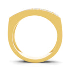 Lab Grown Diamond Ring For Men 0.53 Carat IGI Certified Round Shape 925 Sterling Silver Gold Plated Fashion Ring