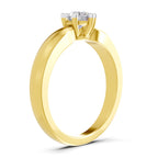 Lab Grown Diamond Ring 0.45 Carat IGI Certified Round Shape 925 Sterling Silver Gold Plated 6 Prong Solitaire Ring