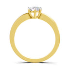Lab Grown Diamond Ring 0.45 Carat IGI Certified Round Shape 925 Sterling Silver Gold Plated 6 Prong Solitaire Ring