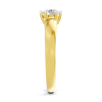 Lab Grown Diamond Ring 0.45 Carat IGI Certified Round Shape 925 Sterling Silver Gold Plated 6 Prong Solitaire Ring