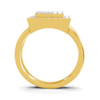 Lab Grown Diamond Ring 1.05 Carat IGI Certified Round Shape 925 Sterling Silver Gold Plated Cluster Ring