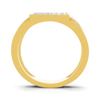 Lab Grown Diamond Ring For Men 0.97 Carat IGI Certified Round Shape 925 Sterling Silver Gold Plated Cluster Ring