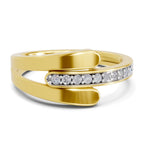 Lab Grown Diamond Ring 0.17 Carat IGI Certified Round Shape 925 Sterling Silver Gold Plated Twine Ring