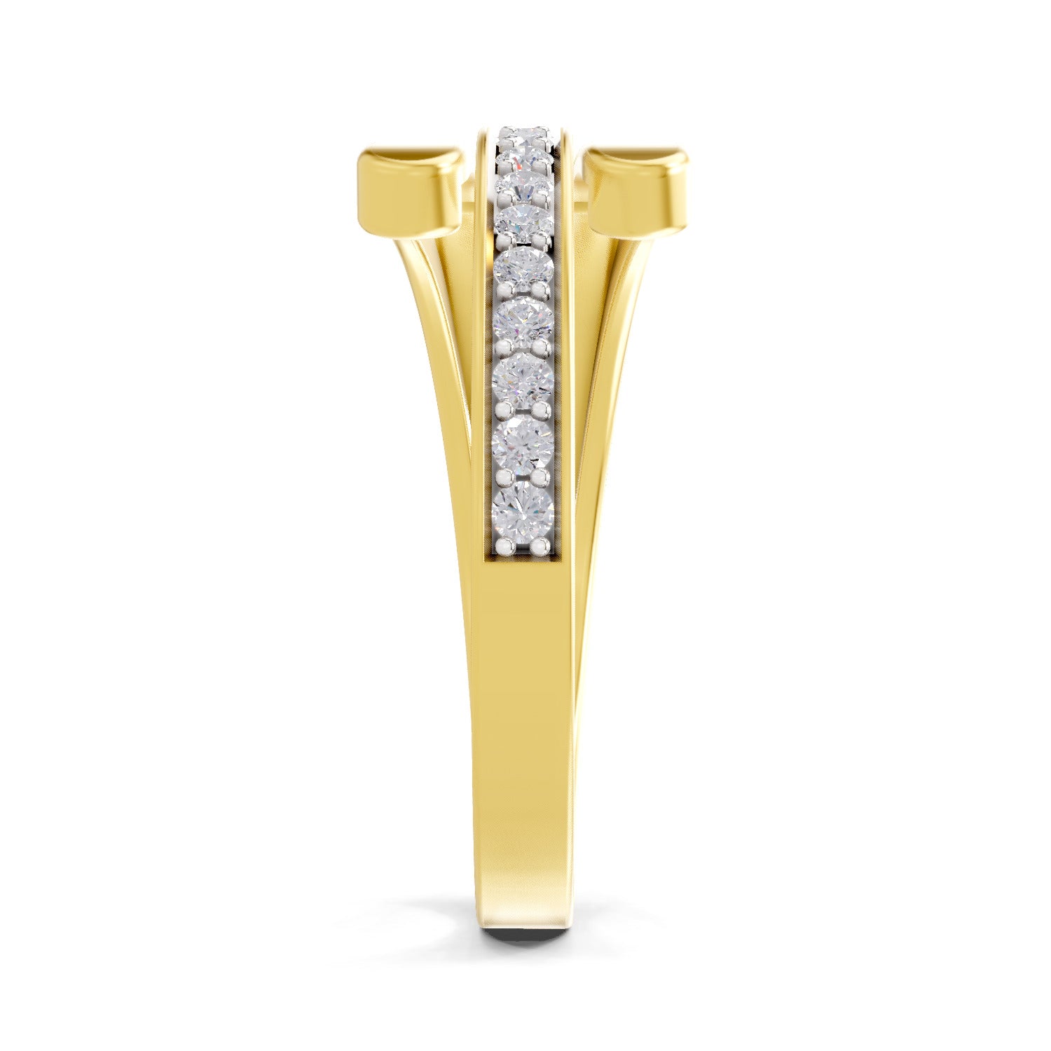 Lab Grown Diamond Ring 0.17 Carat IGI Certified Round Shape 925 Sterling Silver Gold Plated Twine Ring