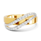 Lab Grown Diamond Ring For Men 0.34 Carat IGI Certified Round Shape 925 Sterling Silver Gold Plated Fashion Band Ring