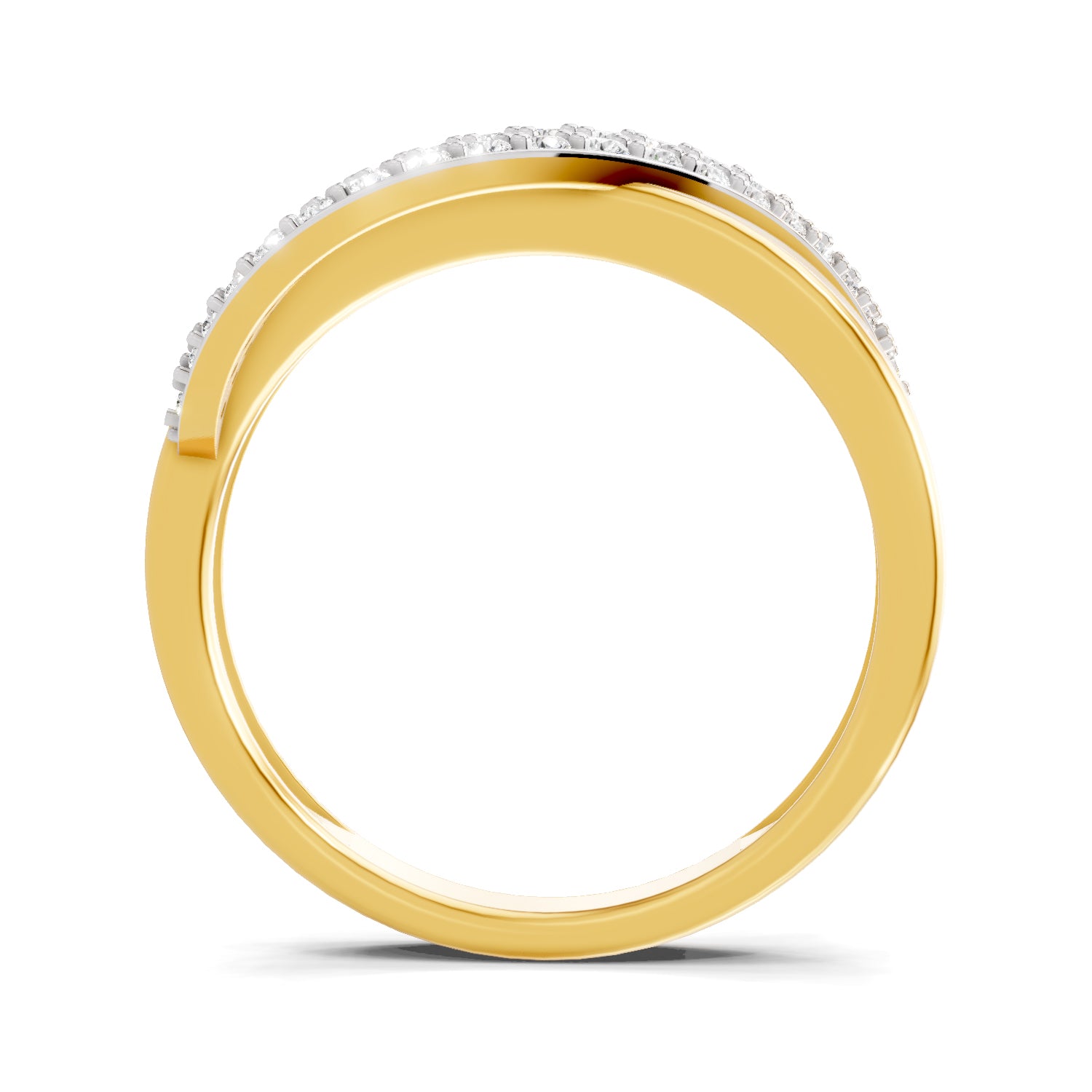 Lab Grown Diamond Ring For Men 0.34 Carat IGI Certified Round Shape 925 Sterling Silver Gold Plated Fashion Band Ring