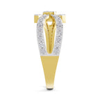 Lab Grown Diamond Ring 0.46 Carat IGI Certified Round Shape F-G VS Quality | 925 Sterling Silver Gold Plated Intersect Ring