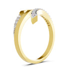Lab Grown Diamond Ring 0.21 Carat IGI Certified Round Shape F-G VS Quality | 925 Sterling Silver Gold Plated Swirl Ring
