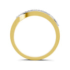 Lab Grown Diamond Ring 0.21 Carat IGI Certified Round Shape F-G VS Quality | 925 Sterling Silver Gold Plated Swirl Ring