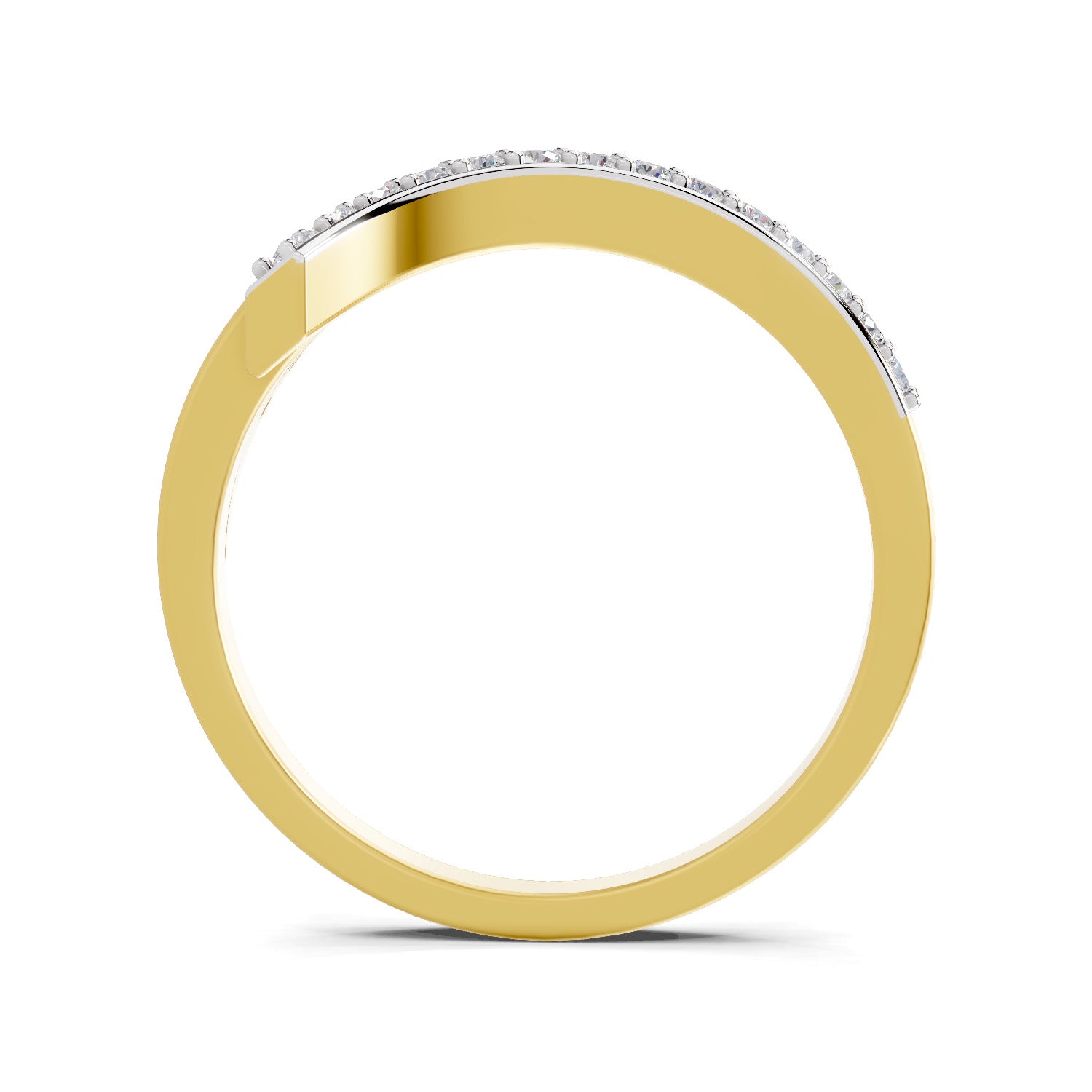 Lab Grown Diamond Ring 0.21 Carat IGI Certified Round Shape F-G VS Quality | 925 Sterling Silver Gold Plated Swirl Ring