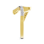 Lab Grown Diamond Ring 0.21 Carat IGI Certified Round Shape F-G VS Quality | 925 Sterling Silver Gold Plated Swirl Ring
