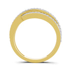 Lab Grown Diamond Ring 0.4 Carat IGI Certified Round Shape 925 Sterling Silver Gold Plated Waves Ring