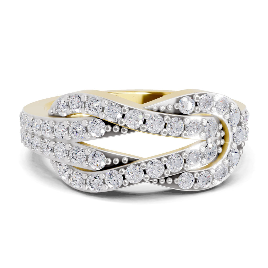 Lab Grown Diamond Ring 0.77 Carat IGI Certified Round Shape 925 Sterling Silver Gold Plated Infinity Ring