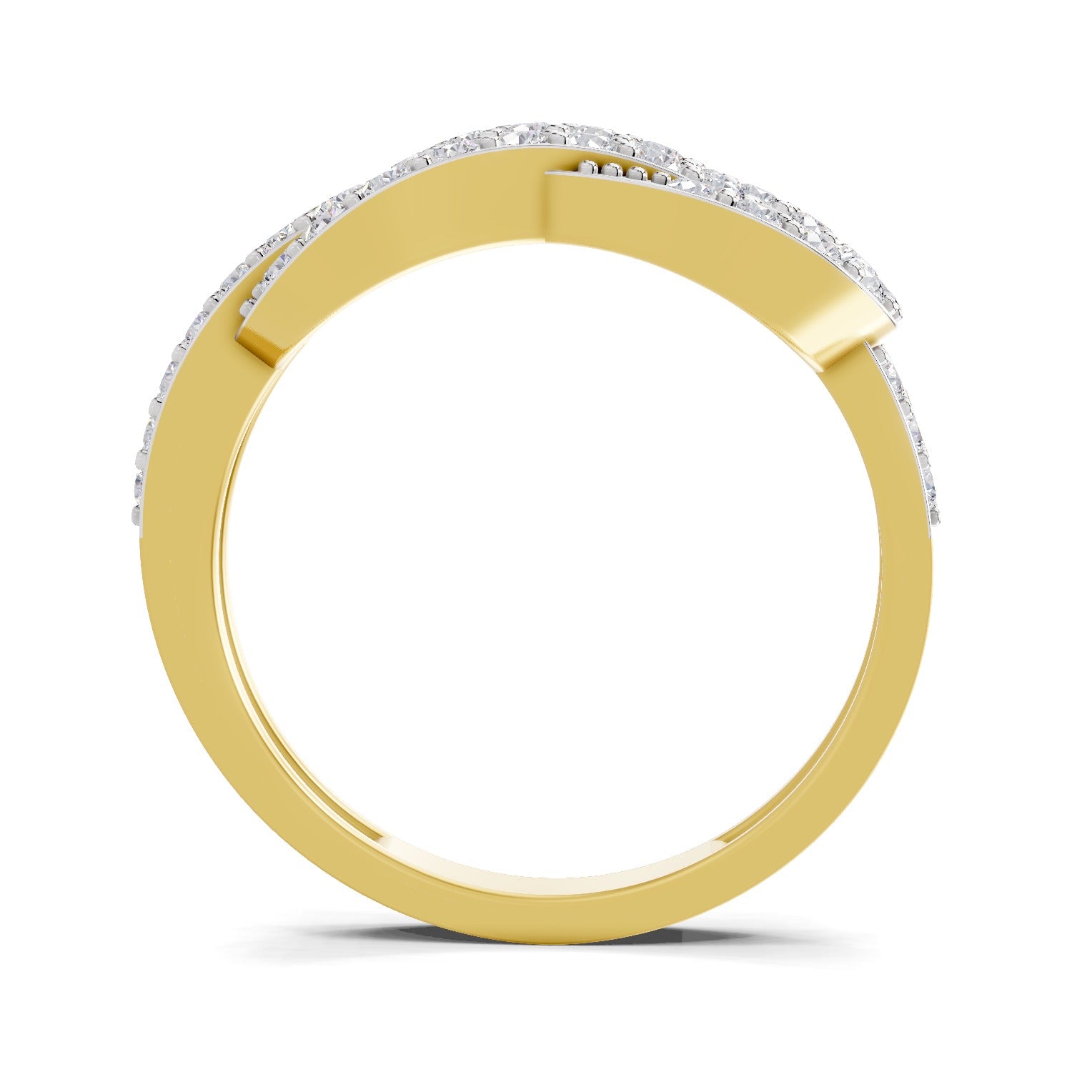 Lab Grown Diamond Ring 0.77 Carat IGI Certified Round Shape 925 Sterling Silver Gold Plated Infinity Ring