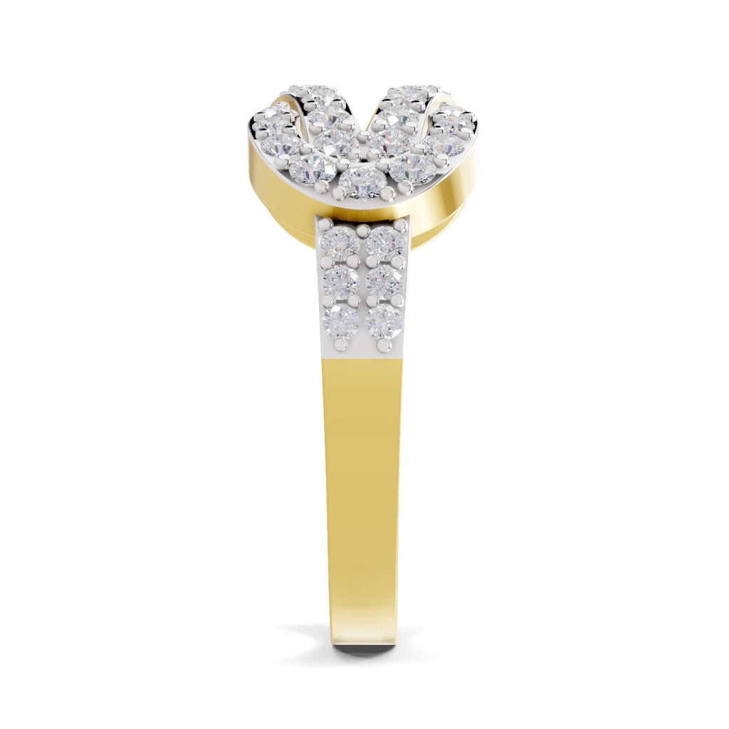 Lab Grown Diamond Ring 0.77 Carat IGI Certified Round Shape 925 Sterling Silver Gold Plated Infinity Ring