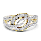 Lab Grown Diamond Ring 0.6 Carat IGI Certified Round Shape 925 Sterling Silver Gold Plated Infinity Halo Ring