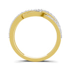 Lab Grown Diamond Ring 0.6 Carat IGI Certified Round Shape 925 Sterling Silver Gold Plated Infinity Halo Ring