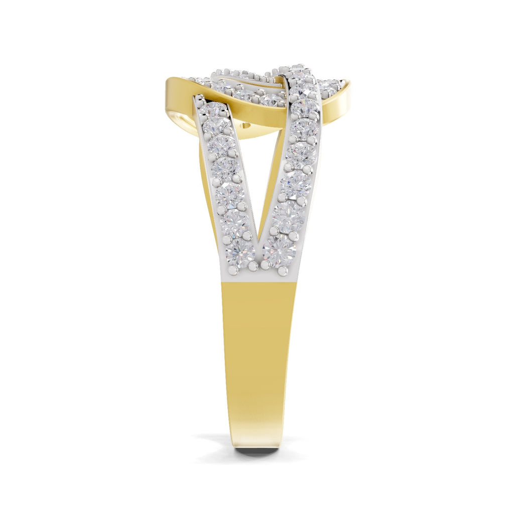 Lab Grown Diamond Ring 0.6 Carat IGI Certified Round Shape 925 Sterling Silver Gold Plated Infinity Halo Ring