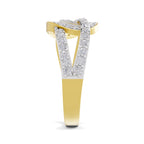 Lab Grown Diamond Ring 0.6 Carat IGI Certified Round Shape 925 Sterling Silver Gold Plated Infinity Halo Ring