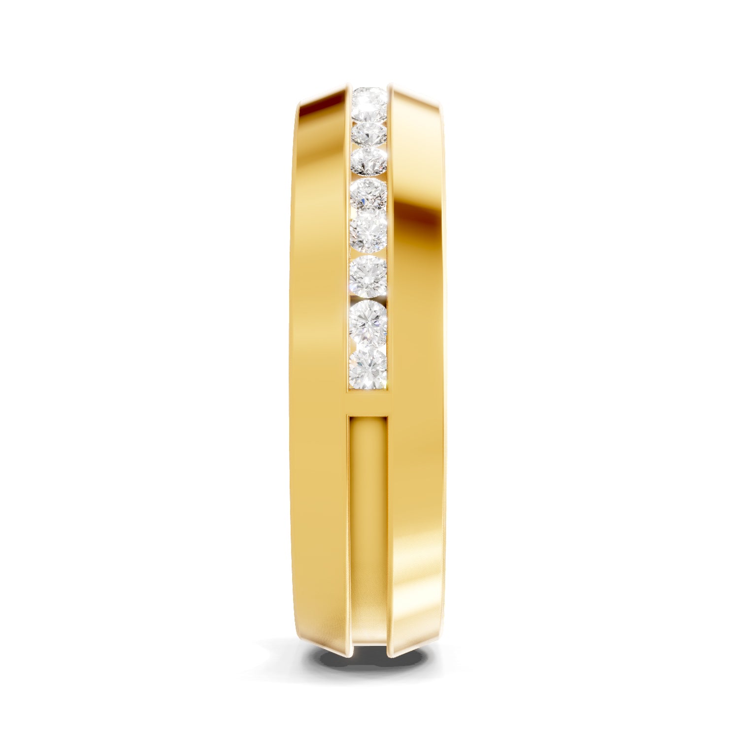 Lab Grown Diamond Ring For Men 0.44 Carat IGI Certified Round Shape 925 Sterling Silver Gold Plated Band Ring