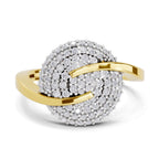 Lab Grown Diamond Ring 0.52 Carat IGI Certified Round Shape 925 Sterling Silver Gold Plated Cluster Ring
