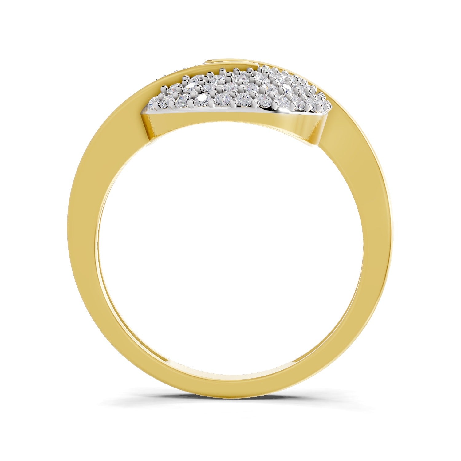 Lab Grown Diamond Ring 0.52 Carat IGI Certified Round Shape 925 Sterling Silver Gold Plated Cluster Ring