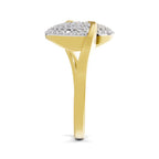 Lab Grown Diamond Ring 0.52 Carat IGI Certified Round Shape 925 Sterling Silver Gold Plated Cluster Ring