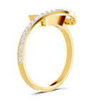 Lab Grown Diamond Ring 0.36 Carat IGI Certified Round Shape F-G VS Quality | 925 Sterling Silver Gold Plated Orbit Kite Ring
