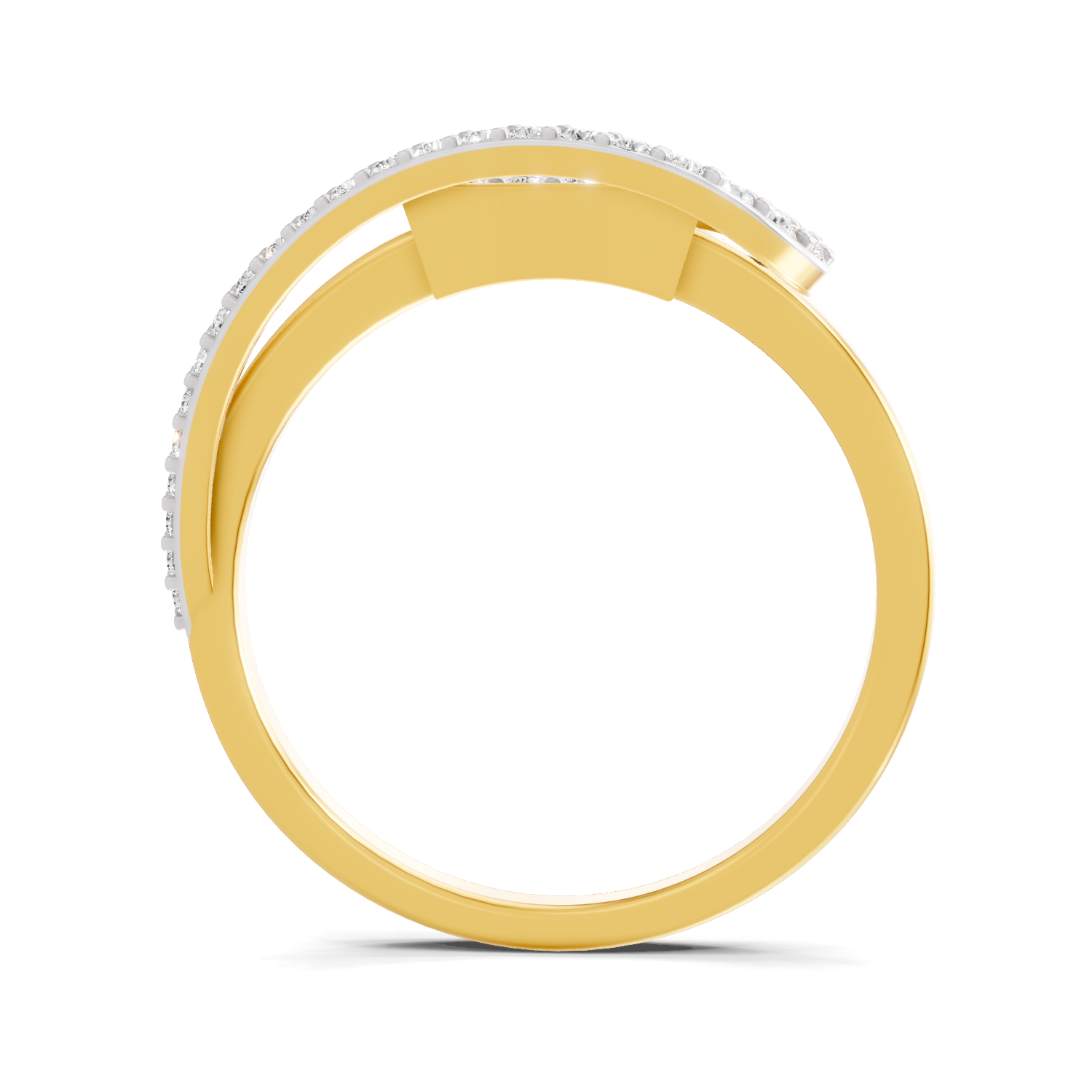Lab Grown Diamond Ring 0.36 Carat IGI Certified Round Shape F-G VS Quality | 925 Sterling Silver Gold Plated Orbit Kite Ring
