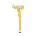 Lab Grown Diamond Ring 0.36 Carat IGI Certified Round Shape F-G VS Quality | 925 Sterling Silver Gold Plated Orbit Kite Ring