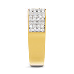 Lab Grown Diamond Ring For Men 0.51 Carat IGI Certified Round Shape 925 Sterling Silver Gold Plated Band Ring