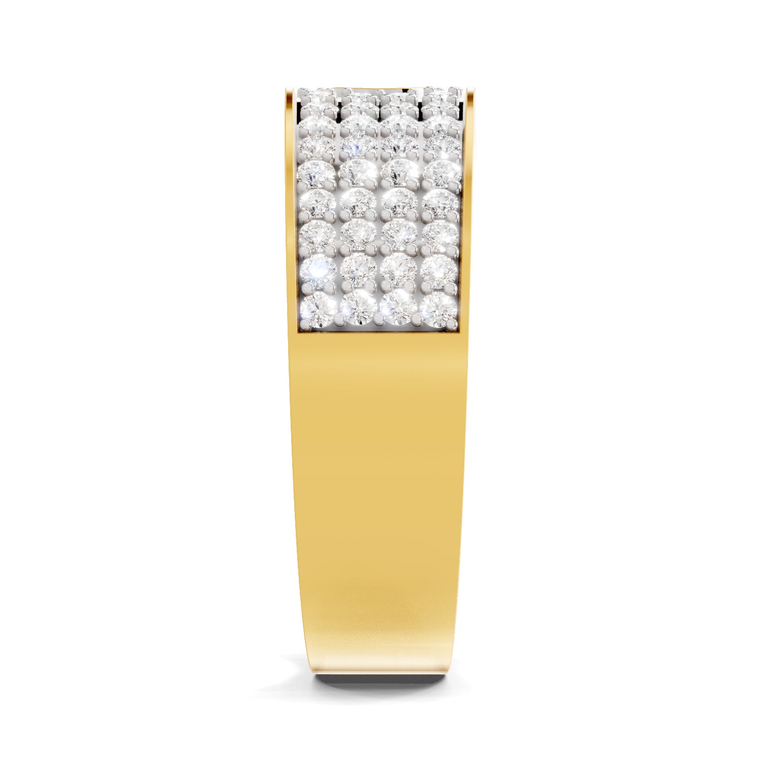 Lab Grown Diamond Ring For Men 0.51 Carat IGI Certified Round Shape 925 Sterling Silver Gold Plated Band Ring