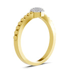 Lab Grown Diamond Ring 0.13 Carat IGI Certified Round Shape F-G VS Quality | 925 Sterling Silver Gold Plated Duo Ring