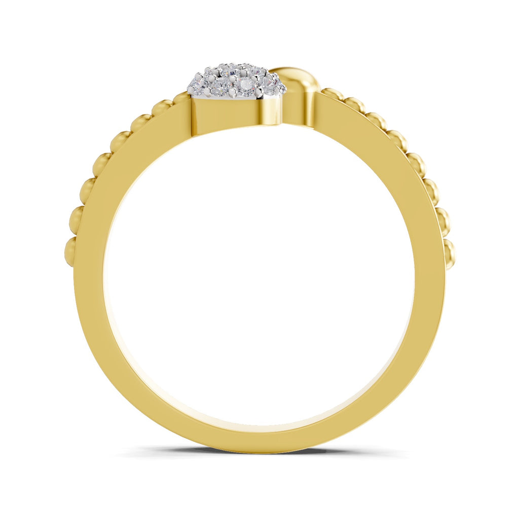 Lab Grown Diamond Ring 0.13 Carat IGI Certified Round Shape F-G VS Quality | 925 Sterling Silver Gold Plated Duo Ring