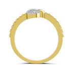 Lab Grown Diamond Ring 0.13 Carat IGI Certified Round Shape F-G VS Quality | 925 Sterling Silver Gold Plated Duo Ring
