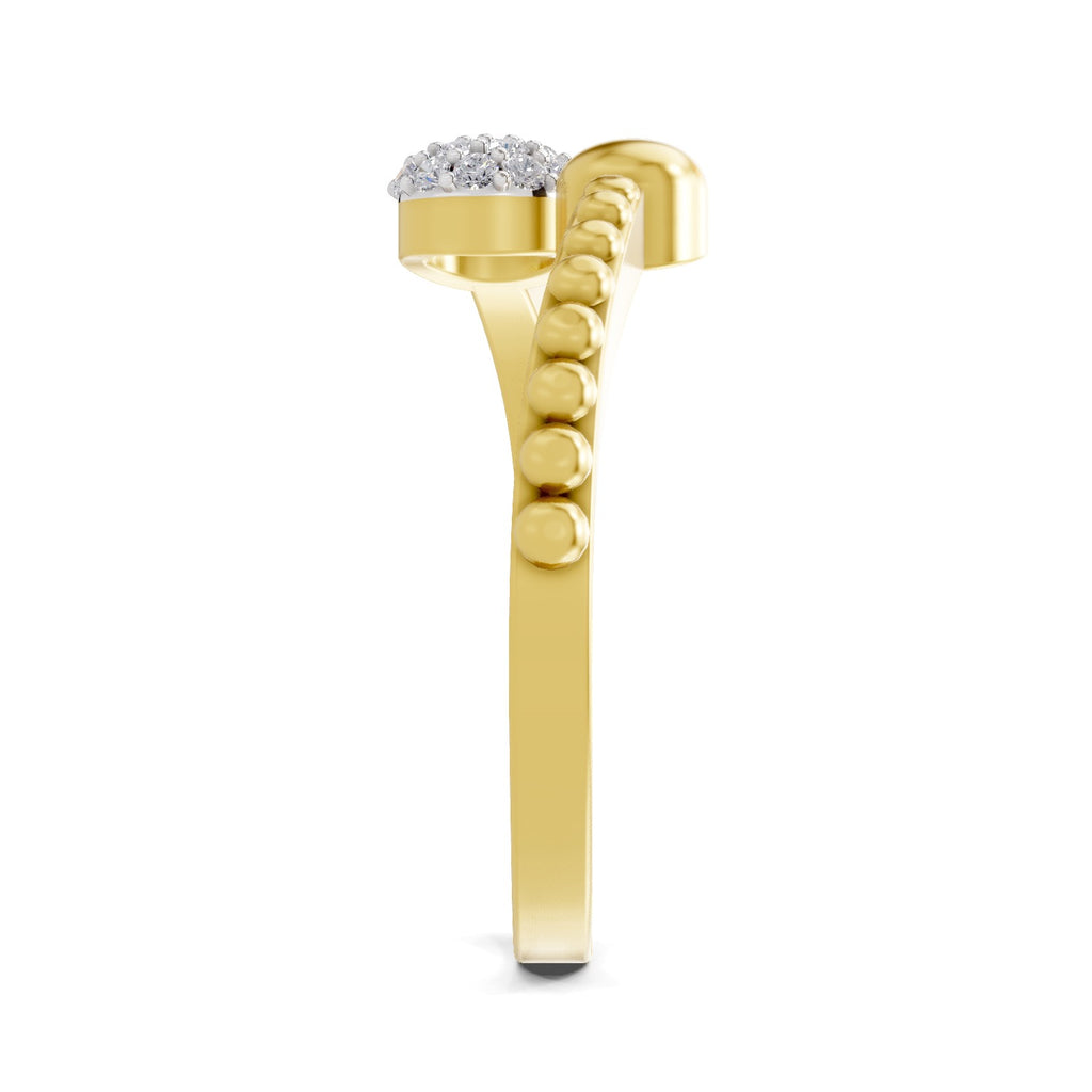 Lab Grown Diamond Ring 0.13 Carat IGI Certified Round Shape F-G VS Quality | 925 Sterling Silver Gold Plated Duo Ring
