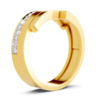 Lab Grown Diamond Ring For Men 0.18 Carat IGI Certified Round Shape 925 Sterling Silver Gold Plated Band Ring