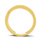 Lab Grown Diamond Ring For Men 0.18 Carat IGI Certified Round Shape 925 Sterling Silver Gold Plated Band Ring