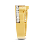 Lab Grown Diamond Ring For Men 0.18 Carat IGI Certified Round Shape 925 Sterling Silver Gold Plated Band Ring
