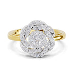 Lab Grown Diamond Ring 0.64 Carat IGI Certified Round Shape 925 Sterling Silver Gold Plated Fashion Ring