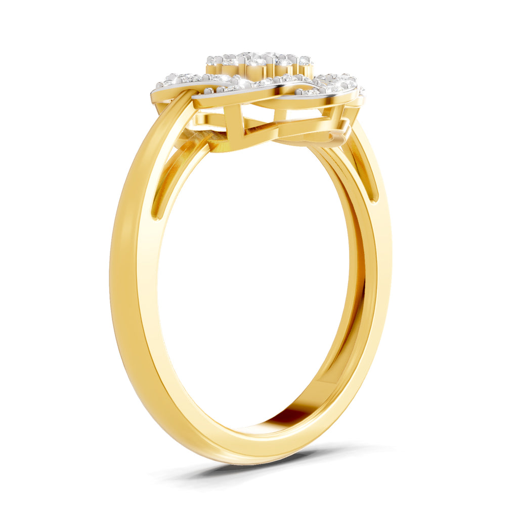 Lab Grown Diamond Ring 0.64 Carat IGI Certified Round Shape 925 Sterling Silver Gold Plated Fashion Ring