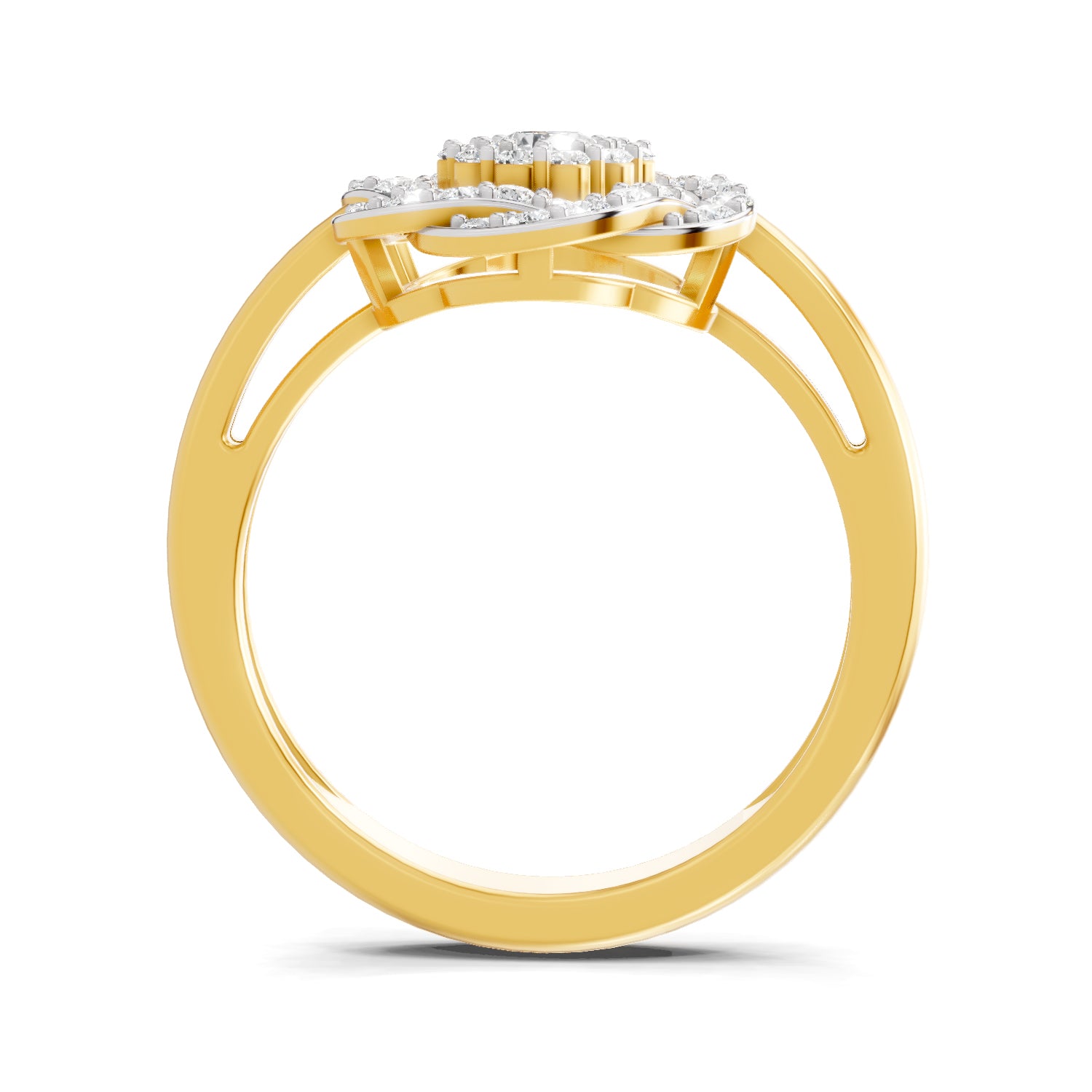 Lab Grown Diamond Ring 0.64 Carat IGI Certified Round Shape 925 Sterling Silver Gold Plated Fashion Ring