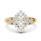 Lab Grown Diamond Ring 0.41 Carat IGI Certified Round Shape F-G VS Quality | 925 Sterling Silver Gold Plated Radiant Bloom Ring