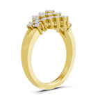 Lab Grown Diamond Ring 0.41 Carat IGI Certified Round Shape F-G VS Quality | 925 Sterling Silver Gold Plated Radiant Bloom Ring