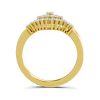 Lab Grown Diamond Ring 0.41 Carat IGI Certified Round Shape F-G VS Quality | 925 Sterling Silver Gold Plated Radiant Bloom Ring