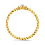 Lab Grown Diamond Ring 0.09 Carat Round Shape F-G VS Quality | 925 Sterling Silver Gold Plated Twist of Love Ring
