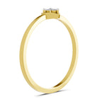 Lab Grown Diamond Ring 0.07 Carat IGI Certified Round Shape F-G VS Quality | 925 Sterling Silver Gold Plated Floral Ring