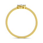 Lab Grown Diamond Ring 0.07 Carat IGI Certified Round Shape F-G VS Quality | 925 Sterling Silver Gold Plated Floral Ring