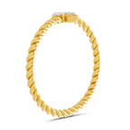 Lab Grown Diamond Ring 0.05 Carat Round Shape F-G VS Quality | 925 Sterling Silver Gold Plated Trinity Twist Ring